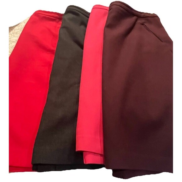 LOFT Dresses & Skirts - Loft Women’s Size 14 Set Of 4 Red, Pink, Gray, Burgandy Pencil Skirts Knee Lengt